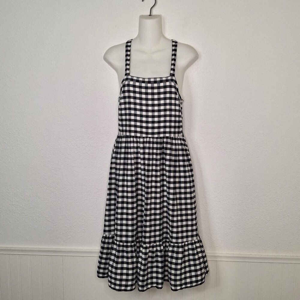 Ann Taylor Loft Gingham Dress Midi Sz 2 Sundress Checkered Cottagecore Preppy